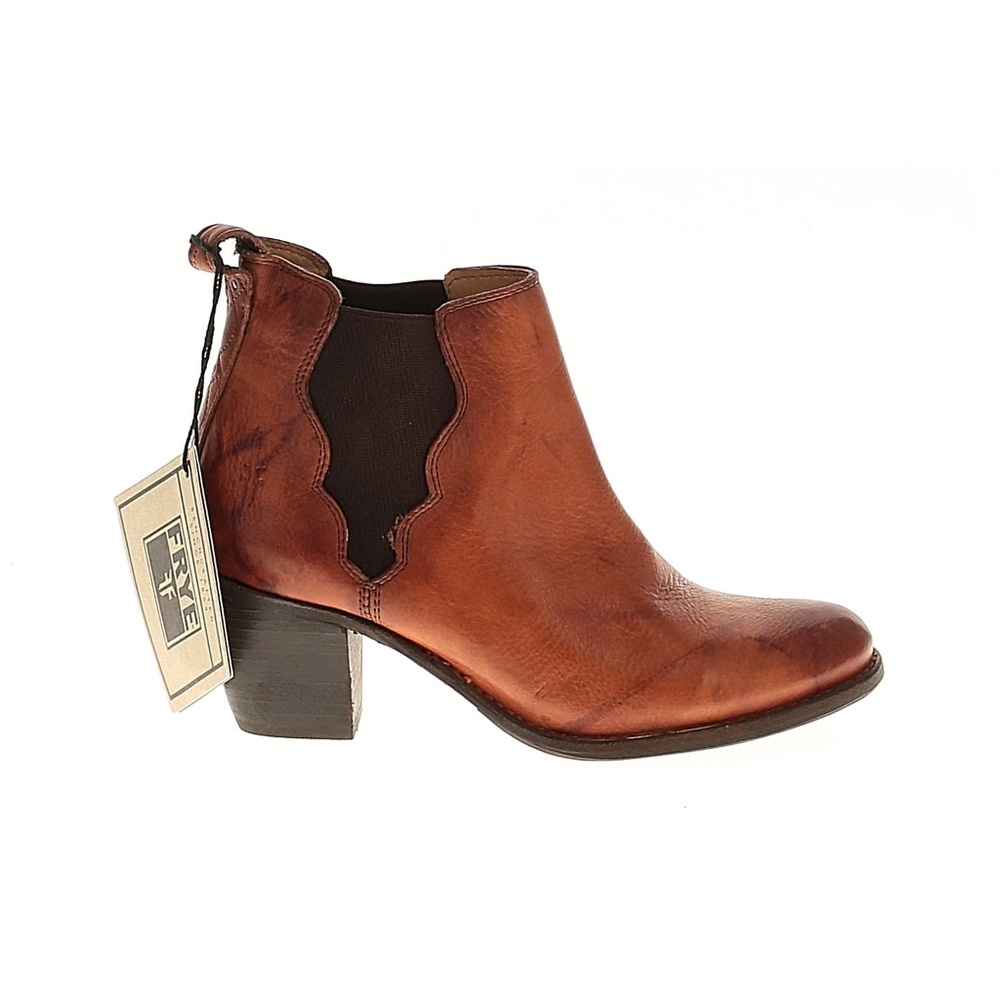 New Frye Women Brown Leather Jackie Gore Stitching Horse Boots Size 7